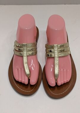 Kate Spade New York Women's 8.5 Carol Sandals Pale Gold Leather